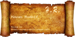 Havas Rudolf névjegykártya